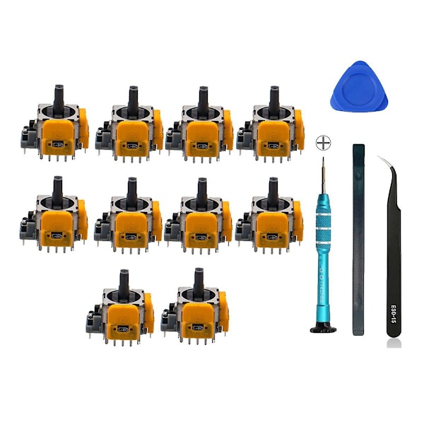 10PCS Hall Joystick for Game Console Joysticks Hall Electromagnetic Adjustable Joysticks with Screwdriver Repair Set