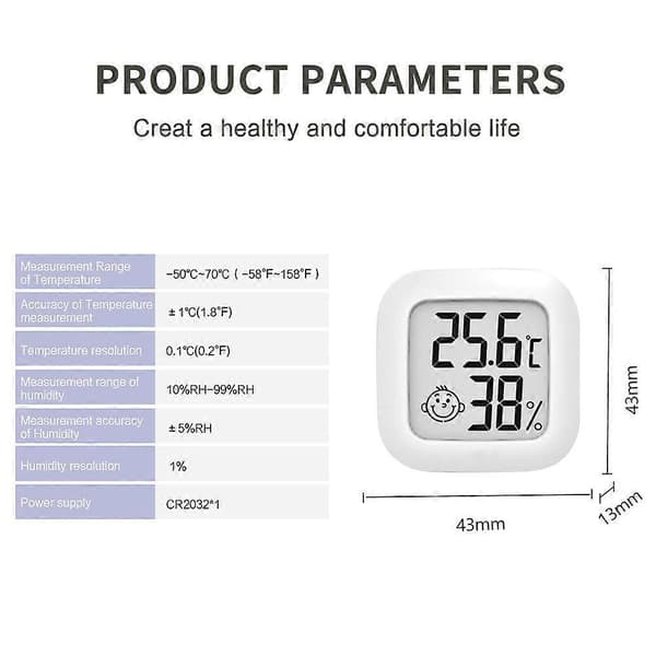 ZK-Indendørs Digital Hygrometer Thermohygrometer med Mini Høj Præcision Termometer