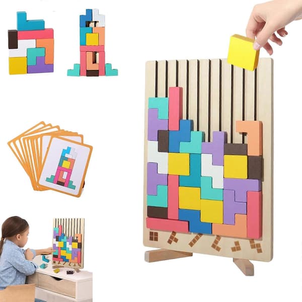 mivoza Træ Stabling Spil Tetris, Tetris Træspil, 3D Spil, Puzzle Hjerne Interaktion