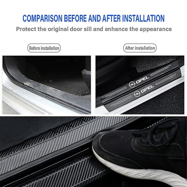 Auton osat Auton oven kynnyslista suojakalvo tarra Opel Zafira a Astra Mokka Corsa Vectra Vedenpitävät tarrat Sovellus Auton tarvikkeet