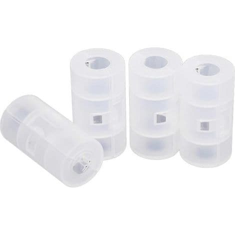 Stykker Universal AA til C Batteriadaptere i Plastkasseomformer