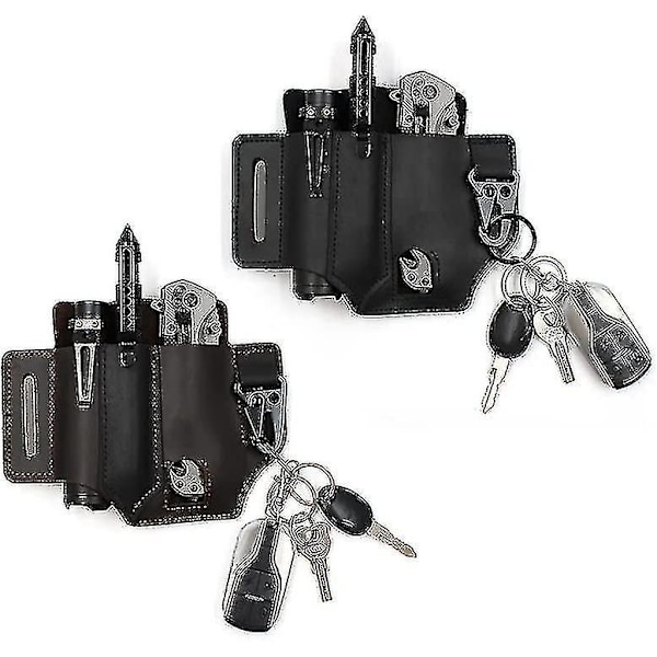 Multifunktionsbæltehylster, Mænds Læder Edc Lommeorganizer, Leatherman Hylster Med Penholder, Ke