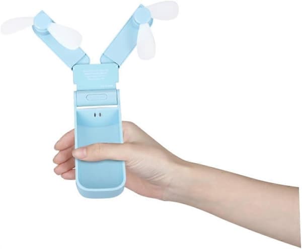 Dobbelthovedet USB-ventilator Foldeventilatorer USB-C Ventilator Bærbar USB-ventilator Bærbare ventilatorer USB-genopladelig ventilator Mini USB-ventilator Håndholdt ventilator Køleventilator Mini foldeventilator F