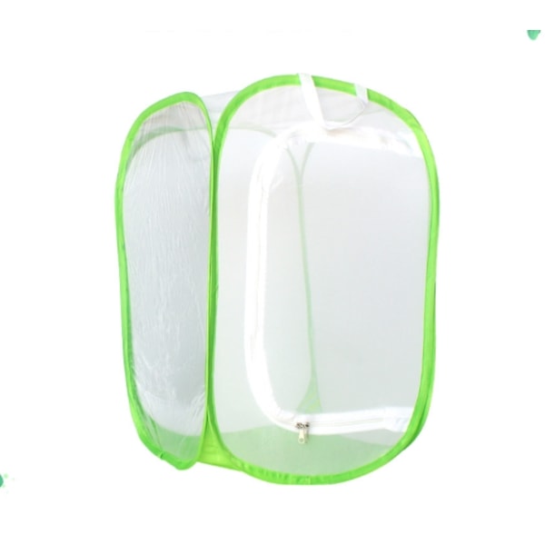Fjärilshabitat Buruppfödningsbox Mesh Luftflöde Pop-Up 39*41*60cm Grön