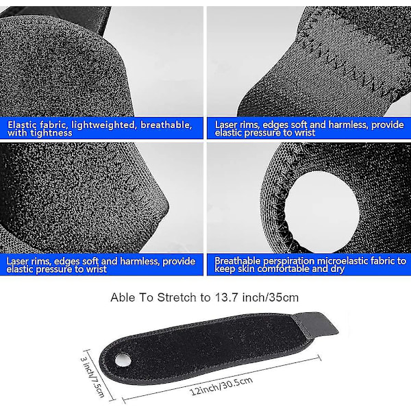 Håndledsstøtte, (2 pak) Justerbar håndledsbandage med burrelukningsdesign