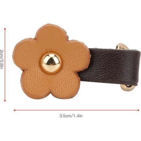 Stykker Blomster Læder Lynlåshoveder DIY Sy Tilbehør Brun Gul