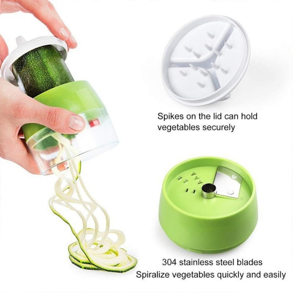 Spiralskärare grönsaksskärare handhållen Grön 1 st
