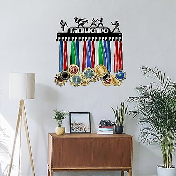 Taekwondo Mitaliteline 20 Koukkua Mitalipidike Teline Seinäkiinnitys Koriste Palkintohylly Palkintoteline Palkintonauhateline Lahjapakkauksella Yli 5 Mitalille