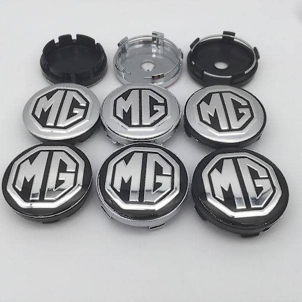 4 st Mg Logotyp 56mm 60mm Bilhjul Center Cover Navkapsel Resin Badge Emblem Dekal Styling Tillbehör, 60mm Svart Kapsel 2