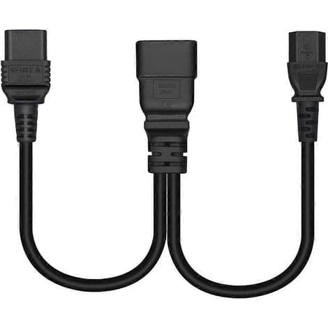 Y-förgreningsströmadapter IEC 320 C20 hane till C13 + C19, strömomvandlingskabel