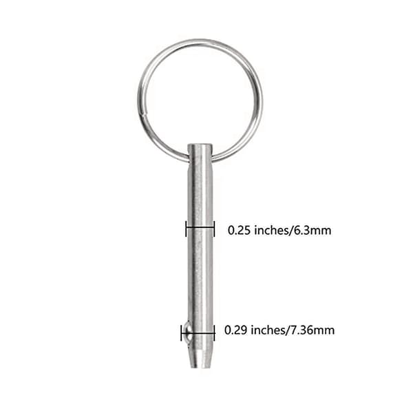 8 stk. Quick Release Pins Bimini Top Pins, Diameter 1/4in (6,3mm), samlet længde 2,56inch (65mm), marine 316 rustfrit stål