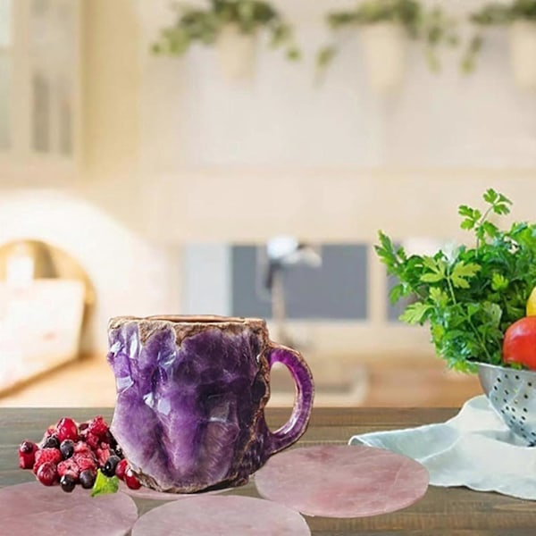 Mineralkrystall Kaffeekrus, Flerfarget Mineralkrystall Kaffeekrus, Elegant Krystallgave Til Hjem & Kontor HOT