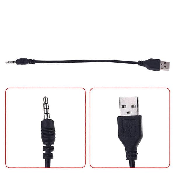 USB hane till 3,5 mm ljud AUX-kontakt adapterkabel för MP3 MP4