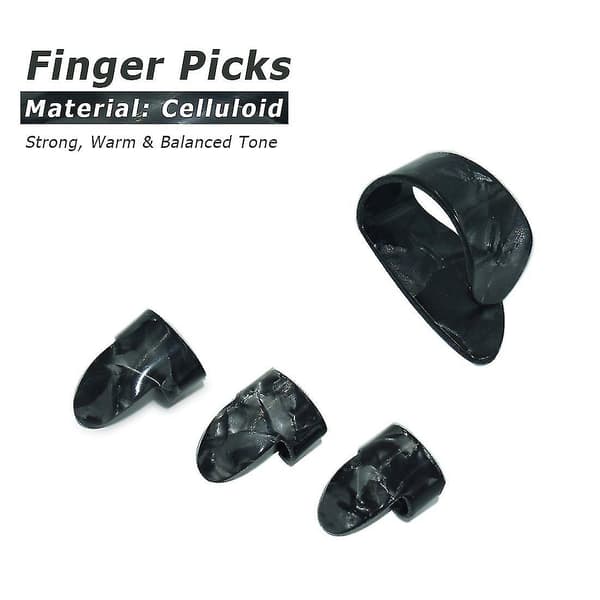Gitarr Slide Set Med 1 Glas Slide, 1 Stål Slide och 1 Mässing Gitarr Slide, 6 st Gitarrplektrum och 4-C5