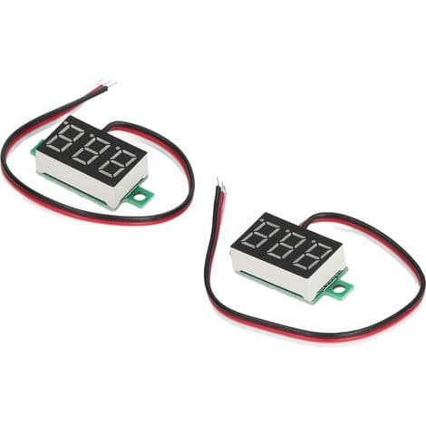 Digitale DC Voltmeter 0-30V med Grønn LED-skjerm, 0,36 tommer, 3 ledninger