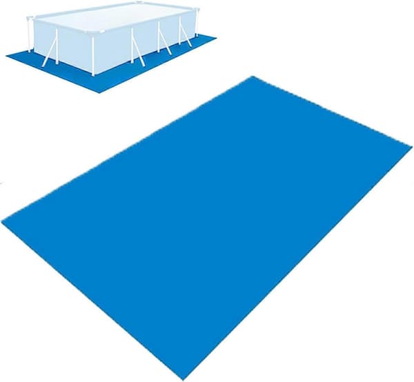 Poolgolvmatta, 500x300CM ovan mark poolmatta, hopfällbar rektangulär vattentät poolgolvmatta, poolgolvskydd