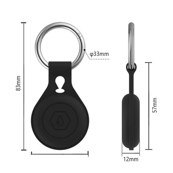 Airtag Case / Holder with Keychain Black
