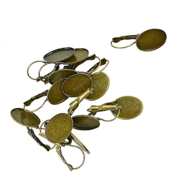 7x12 kappaletta Levereback-korvakorukoukkuaihio Kehysistukka Cabochon-asetus Pronssi