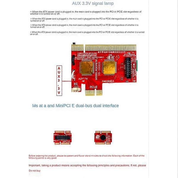 V8 Multifunktionel Laptop og Desktop PC Universal Post Diagnostisk Testkort Debug Support PCI, PCI-E, L