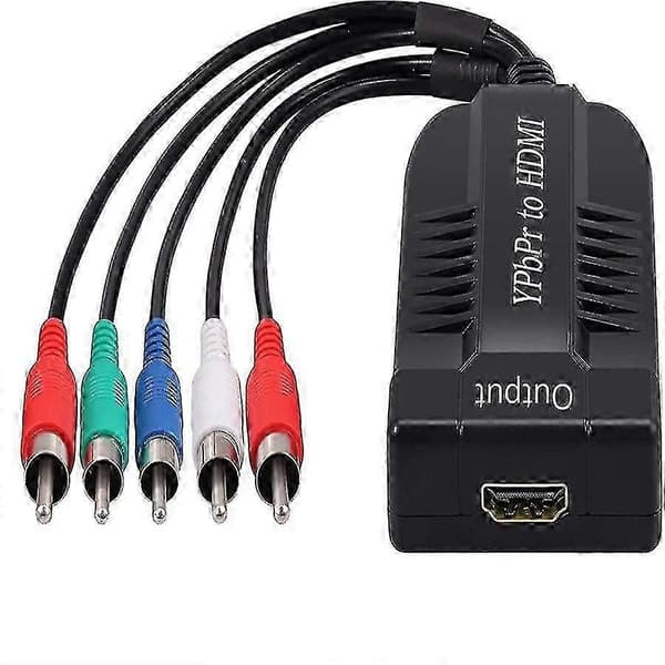 Komponent til HDMI-konverter – YPbPr til HDMI-adapter med 1080P-støtte og oppløsningsknapp