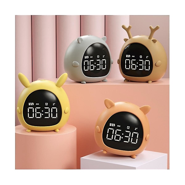 Student Väckarklocka USB Laddning Röststyrning Skrivbord Digital LED Klocka Mini Elektronisk Barn A