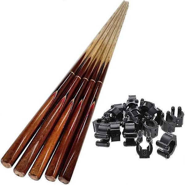 Biljardi- ja snooker-mailapidikkeet, kalastussauvanpidikkeet, pöytämailahyllyille, kalastussauvan säilytyshyllyille, mustat, 12 kpl