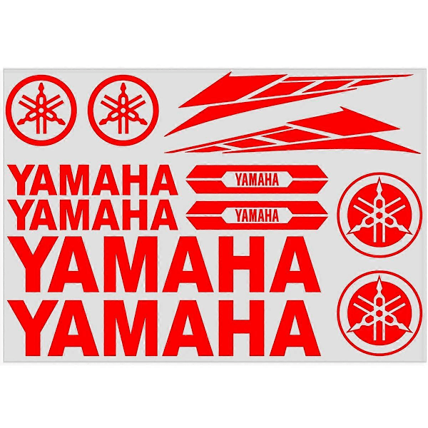 Klistremerke for YAMAHA motorsykkel, logo, tank, dekalsett, kjøretøyinnpakning - FARGE: Sølv