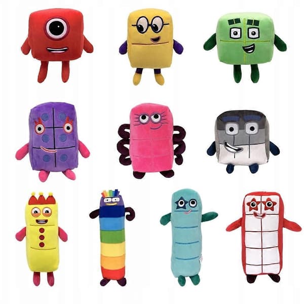 10x Numberblocks Plyslegetøj Animerede Dukker