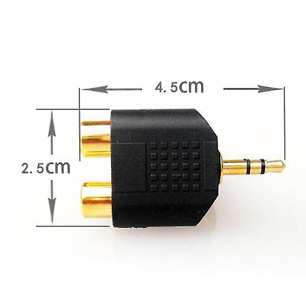 3,5 mm Stereo RCA Splitter Kontakt Hane Till 2 RCA Hona Au #jlf