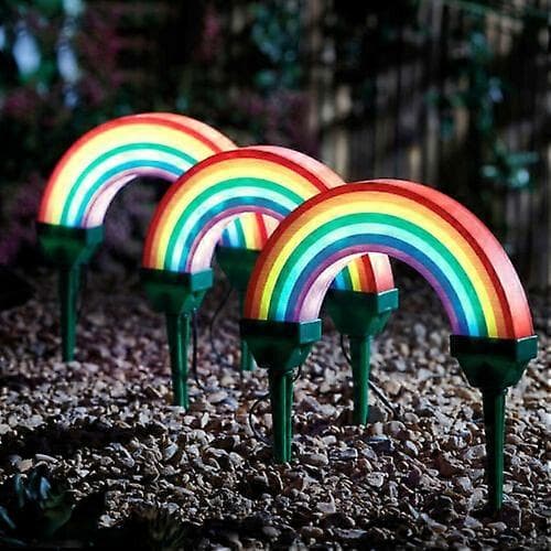 3 st Solar Trädgårdslampor Hem LED Regnbågegång Lampa BD