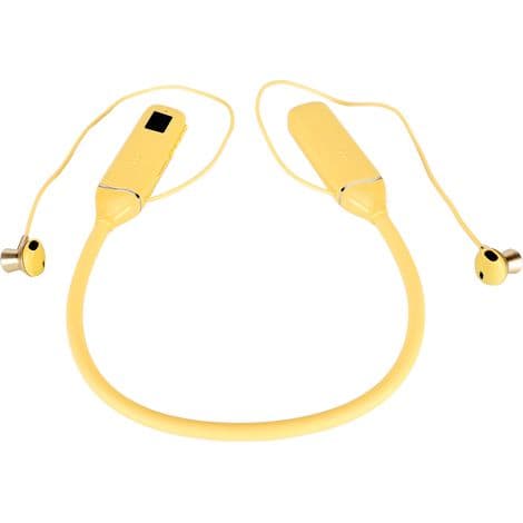 Bluetooth-headset med LED-display, indbygget hukommelse og magnetisk RGB-belysning - Gul udgave
