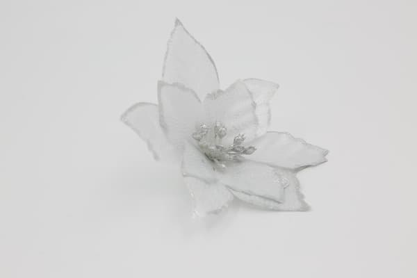 Christmas Roses Artificial Flowers Christmas Decoration 12-pack White/Silver
