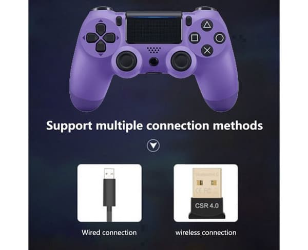 PS4 trådløs gamepad, Bluetooth, dobbel hode, joystick, gamepad for 4 spillkonsoller, isbrehvit