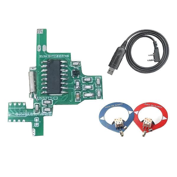 Udsøgt UVK5/UVK6 SI4732 Intercom Modifikationsmodul Filter Forstærket Version+Donut SW/AM Antenne+USB Kabel