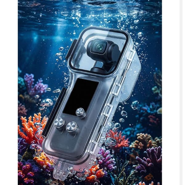 Vattentätt undervattenshus för DJI Osmo Pocket 4 – Skyddsfodral i PC och härdat glas