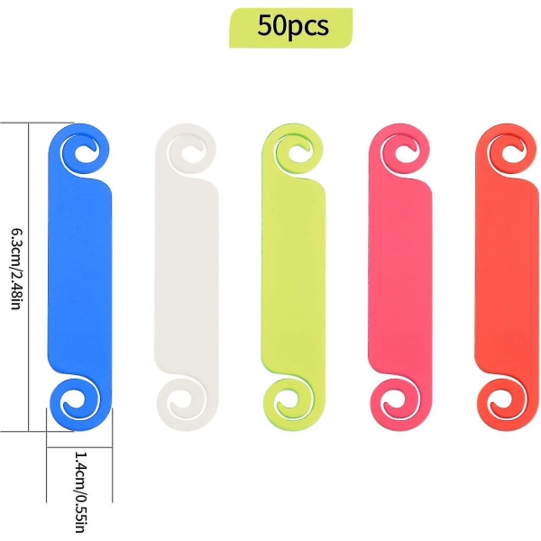 50 kaapelin tunnistustarraa, monivärisiä, johtojen merkitsemiseen, kaapelien hallintaan, väri satunnainen