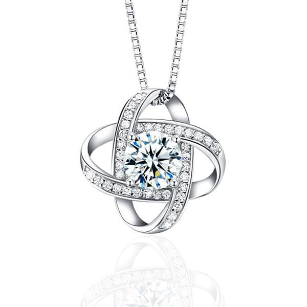 Halsband med fyrklöverhänge silver