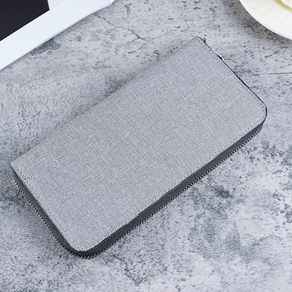Stylish Grey PU Leather Wallet for Men - Large Capacity