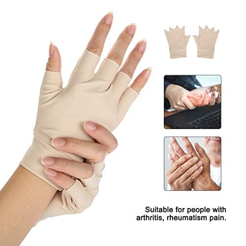 1 par Halvfinger Kompressionshandsker Beige