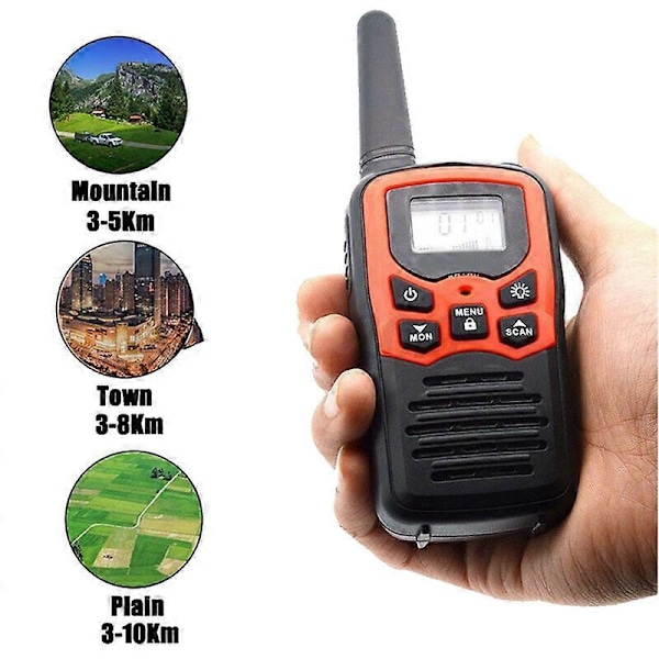 2 st Handhållen e Radio 22 Kanaler Set 10 Km Uhf 400-470 Mhz Dual Band Långdistanskommunikation