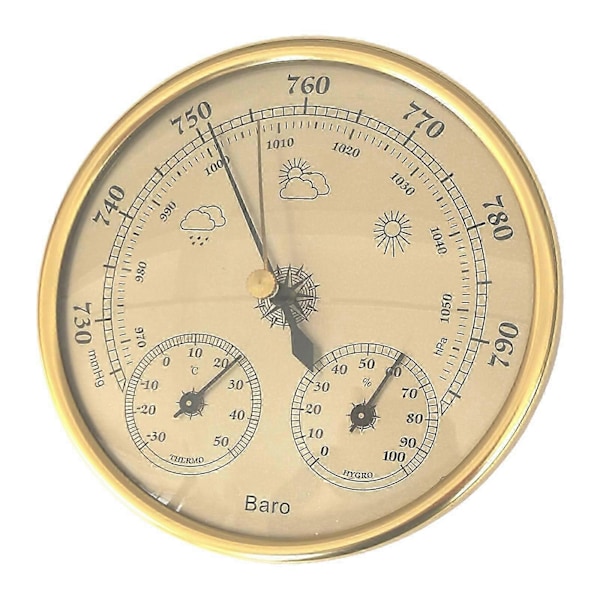 Præcision 3 i 1 Barometer, Vejrstation Barometer Termometer Hygrometer til Indendørs og Udendørs Brug Fugtighedsmåler