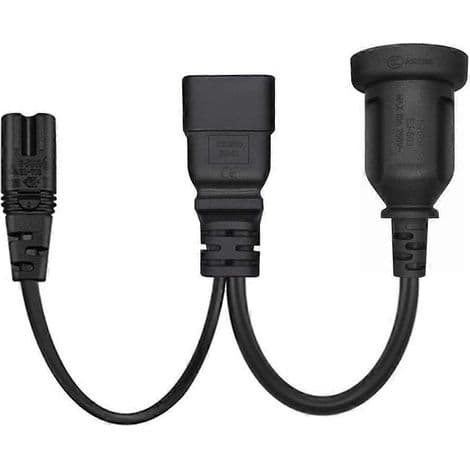 Y-splitter strømkabel IEC 320 C20 til C7+AU, 250V, han C20 16A