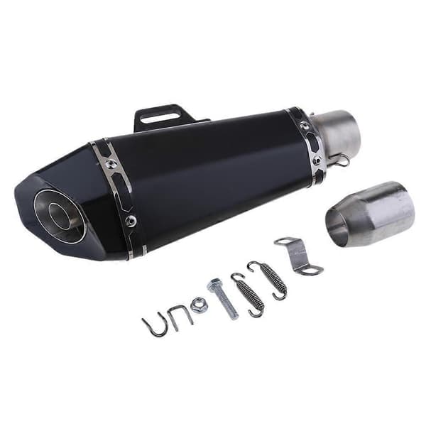 Motorcykel 51mm 2'' Udstødningspotte Haleventil Rør Slip On Sort Til