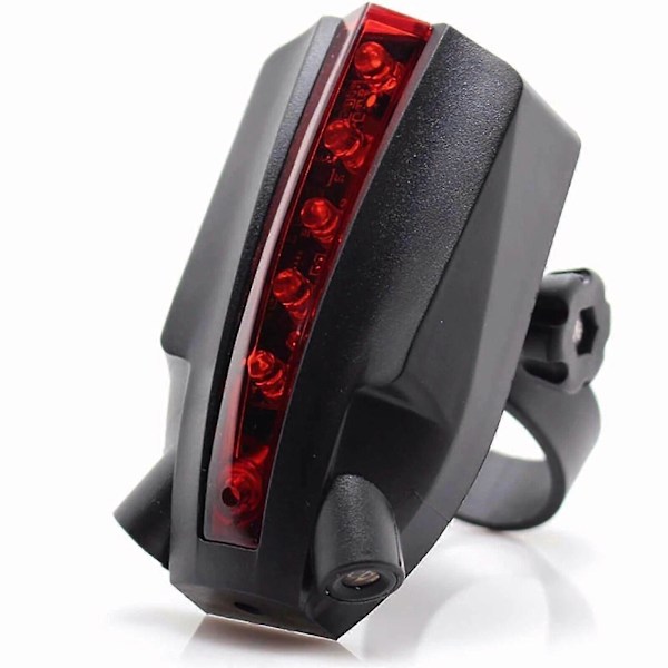 Pyörän takavalon säde turvavaroitus punainen 2 laseria + 5 LED-pyöräilyvaroitusvalo