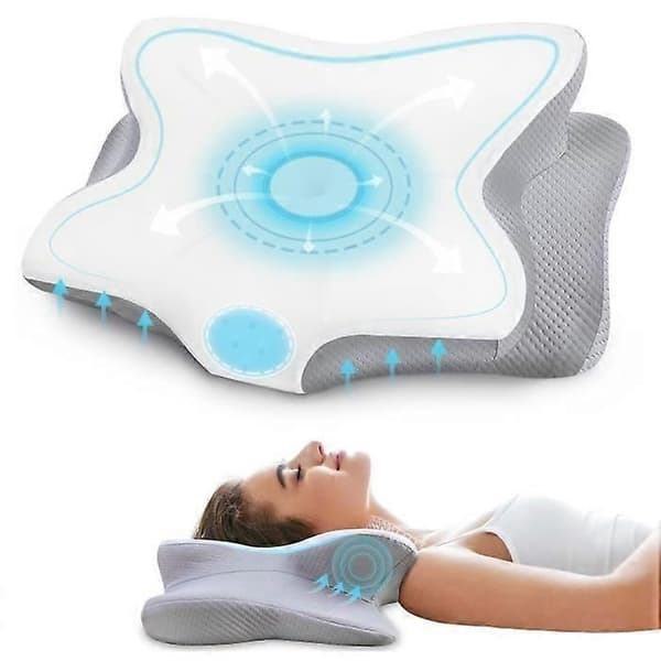 Memory Pillow - Ergonomisk Ortopædisk Kølende - Hvid