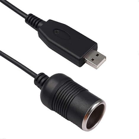 12V sigarettenner hunn-adapterkabel til USB-port, bilpluggomformer for tilbehørslader.