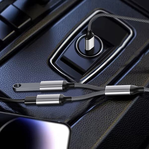 Typ-C till dubbel USB 2.0-adapter Grå