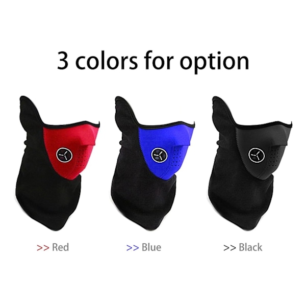 Varm Fleece Halv ansiktsöverdrag Cykel Ansikts Skydd Överdrag med Filter Kallt Väder Ansikts Skydd Wi