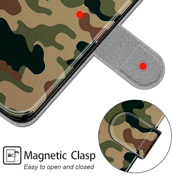 Yhteensopiva Samsung Galaxy A03 Core -kotelon suojus, läppämallinen magneettikiinnitys - Camouflage #jlf