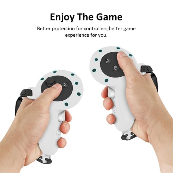 3 VR Beskyttende Deksel for VR Touch Controller Silikon med Stropphåndtak Grip VR Tilbehør - Svart